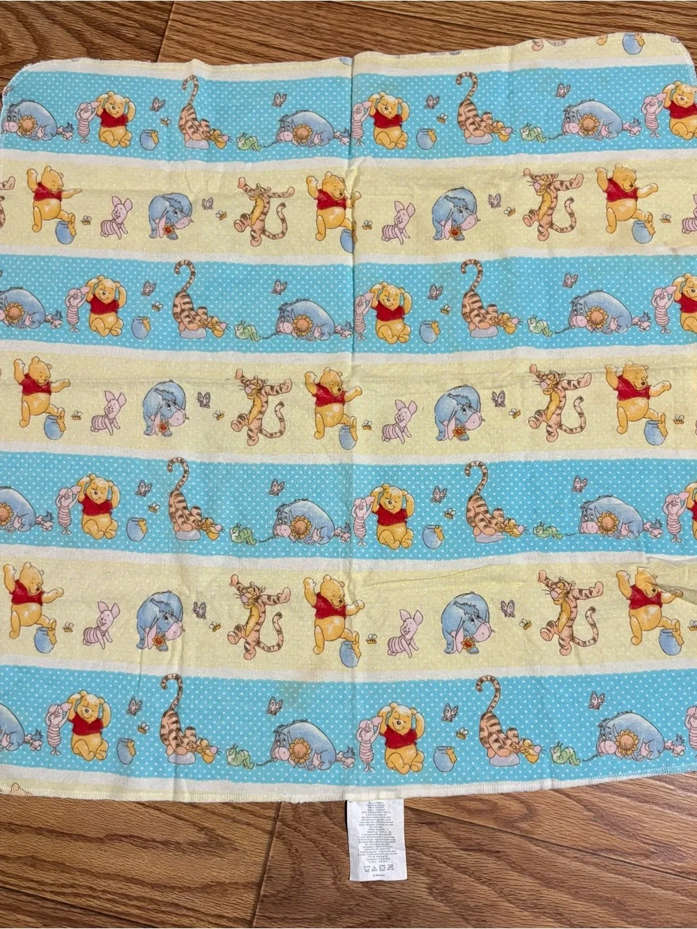 Vintage Y2K Disney Winnie the Pooh Baby Receiving Blanket Tigger Eeyore Piglet